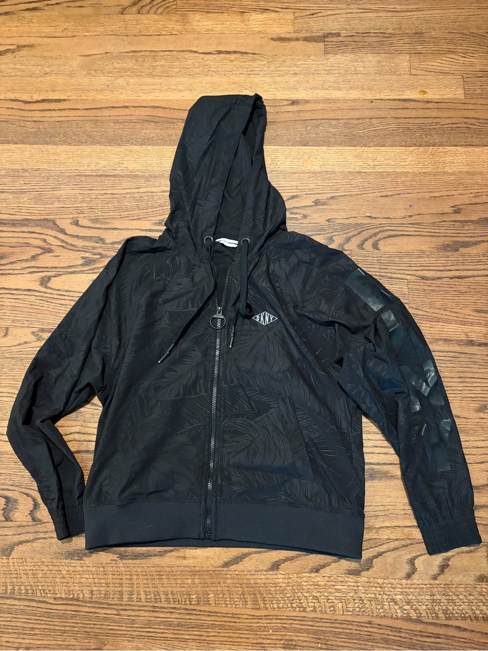 DKNY Black Lightweight Hooded Zip Jacket